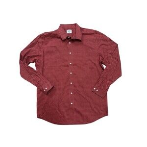 LL Bean Men’s Slightly Fitted Red Plaid Long Sleeve Button Down Size XLT